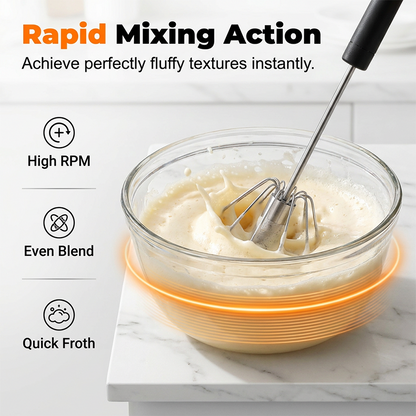 🥚 BUY 2 GET 1 FREE! 🔥Daba™ Semi-Automatic Stainless Steel Push-Down Whisk – Fast, Durable & Effortless Mixing