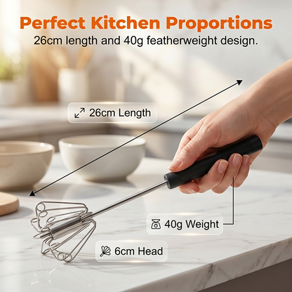 🥚 BUY 2 GET 1 FREE! 🔥Daba™ Semi-Automatic Stainless Steel Push-Down Whisk – Fast, Durable & Effortless Mixing